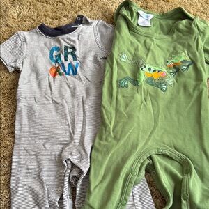 Eric Carle Lot:  Green Frog And Caterpillar Kids One Piece